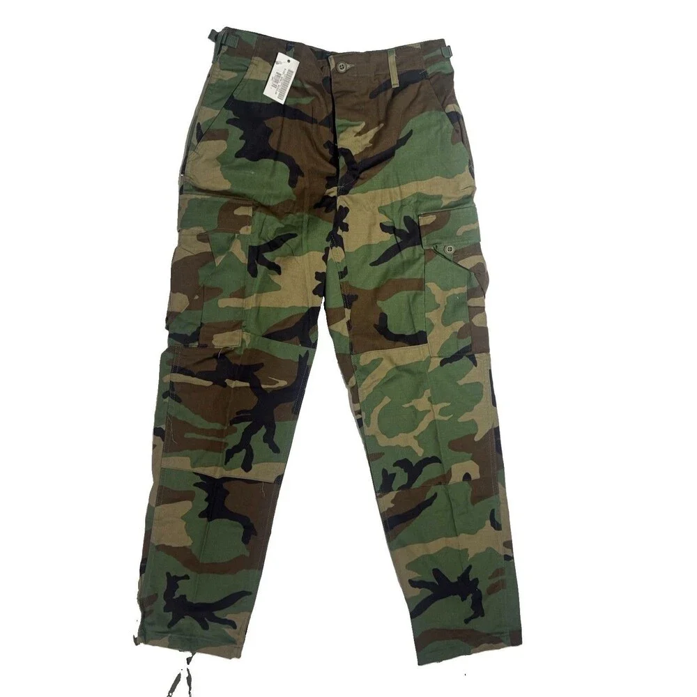 2 Small Regular - Vintage US Army USAF USMC BDU Cargo Pants Woodland Camo New